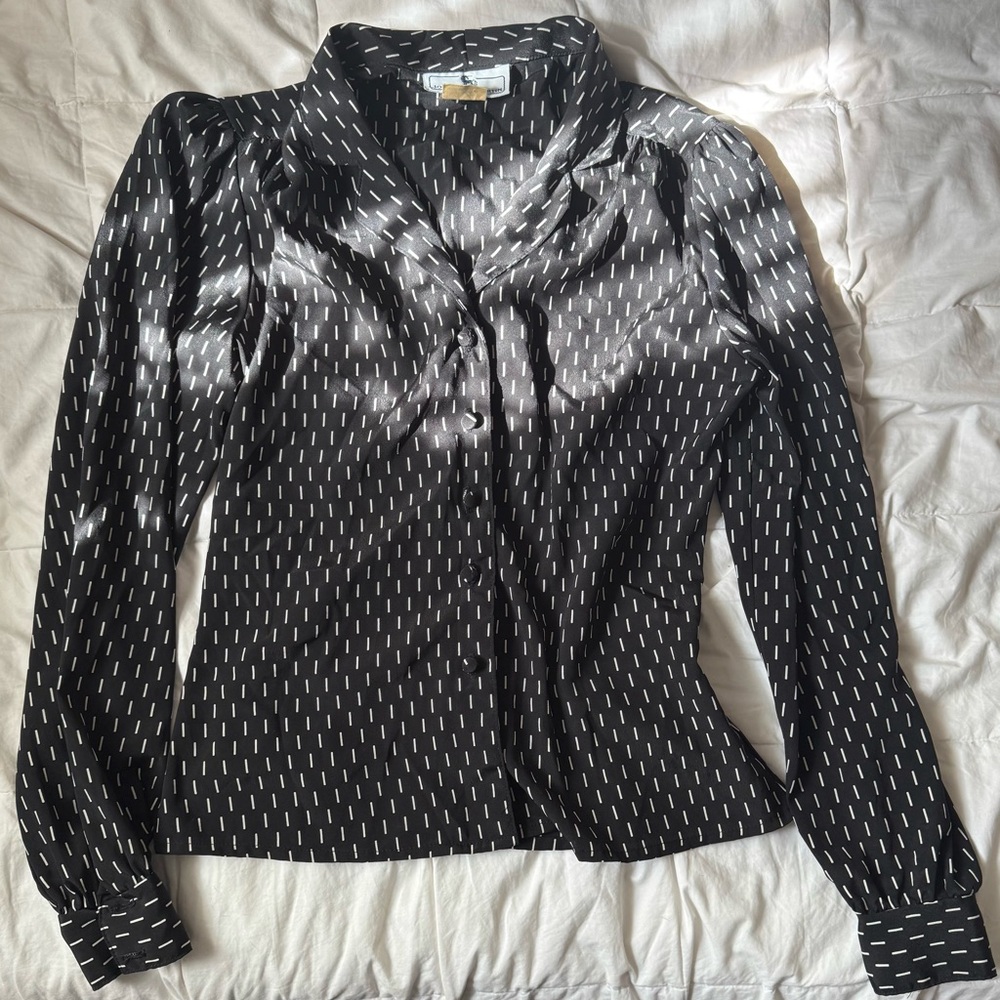 Jonathan Martin Black and White Striped Blouse